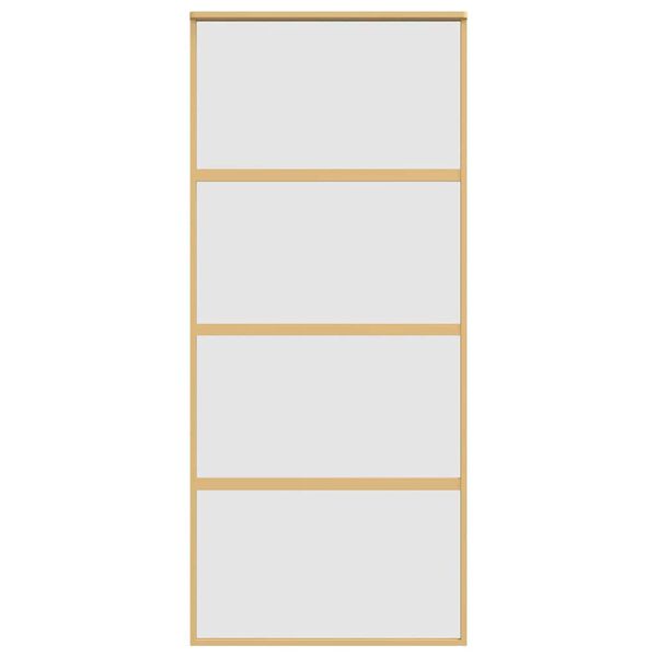 vidaXL Συρόμενη Πόρτα Χρυσή 90x205 εκ. Αμμοβολή ESG Γυαλί/Αλουμίνιο