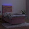 vidaXL &Kappa;&rho;&epsilon;&beta;ά&tau;&iota; Boxspring &mu;&epsilon; &Sigma;&tau;&rho;ώ&mu;&alpha; & LED &Rho;&omicron;&zeta; 90x200 &epsilon;&kappa;. &Beta;&epsilon;&lambda;&omicron;ύ&delta;&iota;&nu;&omicron;
