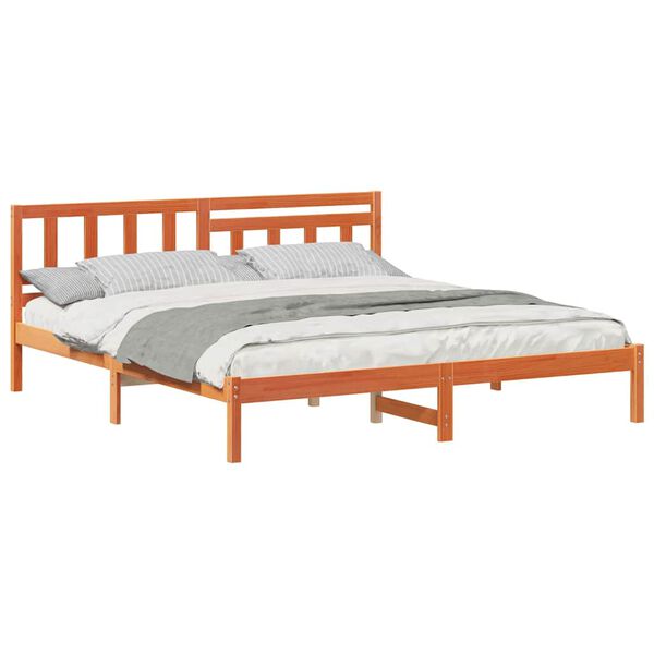 vidaXL Σκελετός Κρεβατιού Καφέ κεριού 180 x 200 cm Μασίφ ξύλο πεύκου