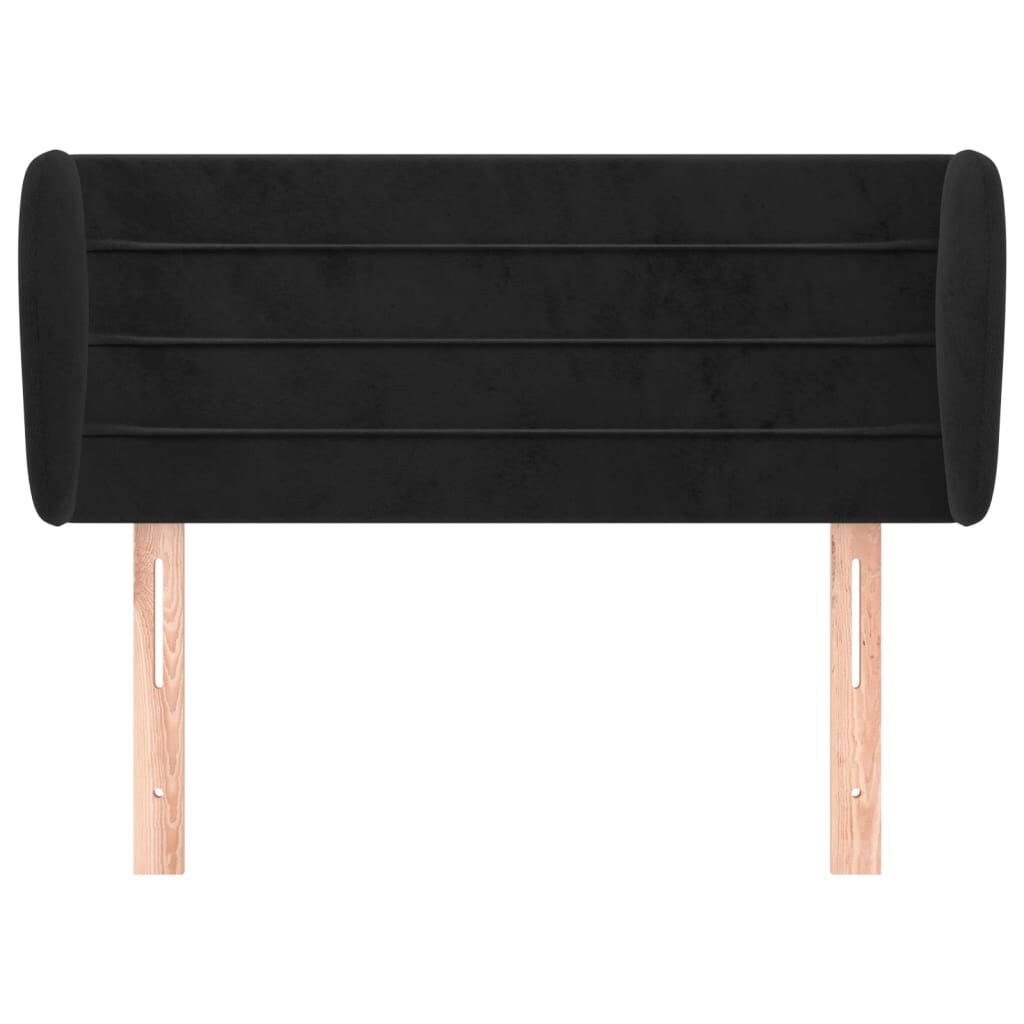 vidaXL Κεφαλάρι με Πτερύγια Μαύρο 103x23x78/88 εκ. Βελούδινο