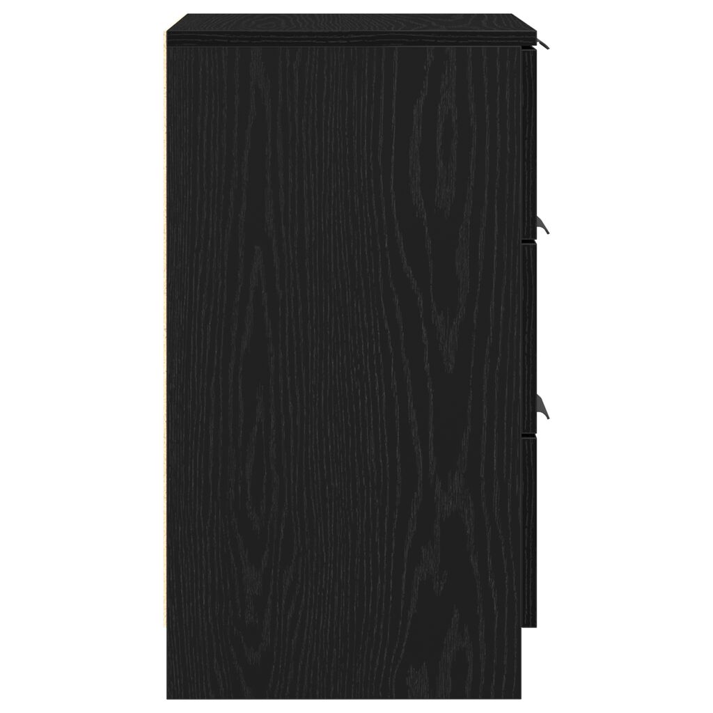 vidaXL Κομοδίνο 2 pcs Μαύρη δρυς 40 x 65 x 65 εκ. Επεξεργασμένο ξύλο