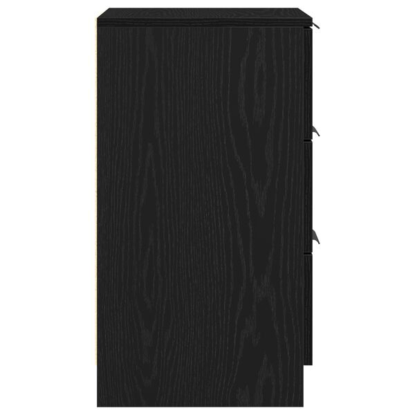 vidaXL Κομοδίνο 2 pcs Μαύρη δρυς 40 x 65 x 65 εκ. Επεξεργασμένο ξύλο