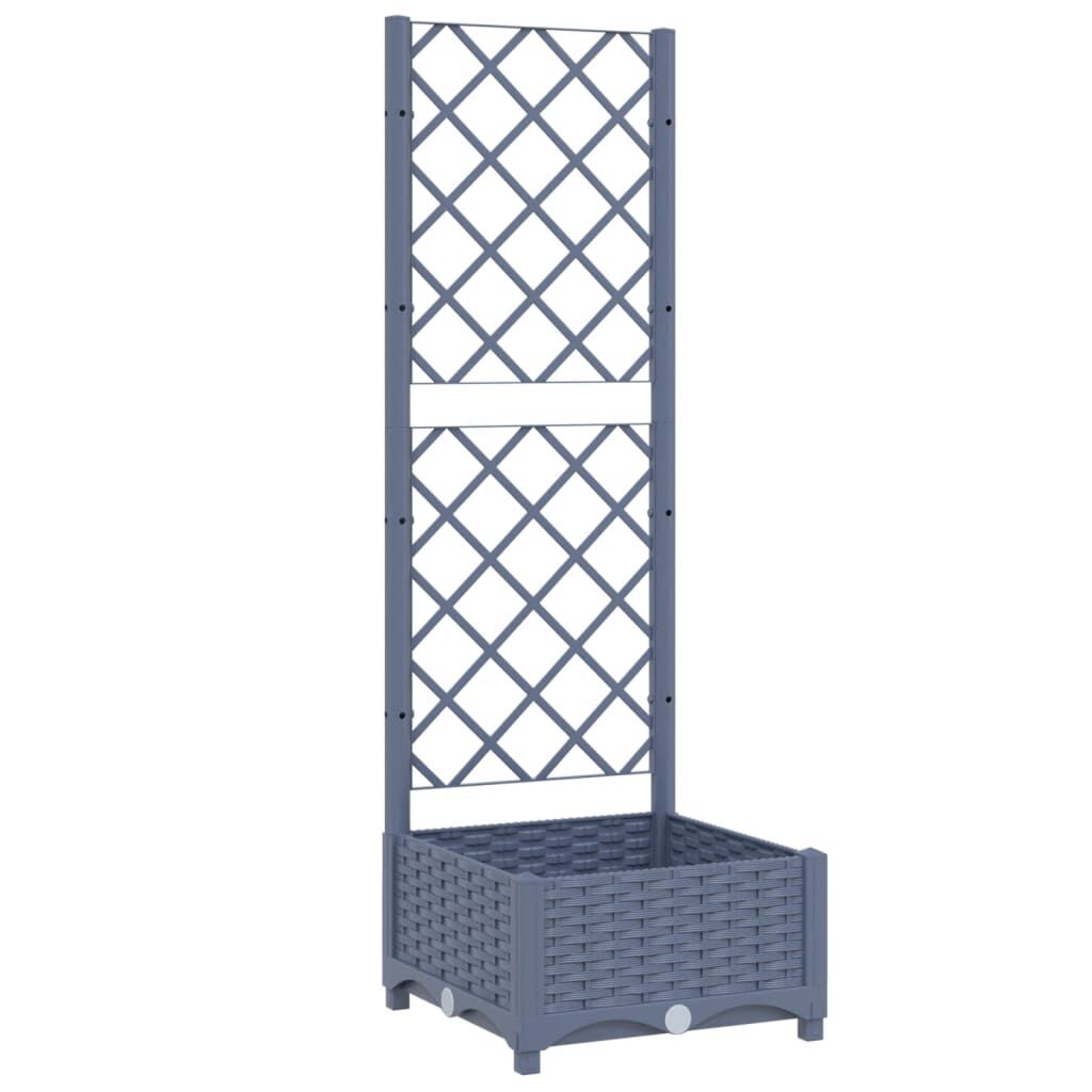 vidaXL Ζαρντινιέρα Κήπου με Καφασωτό Μπλε Γκρι 40x40x121,5εκ. από PP