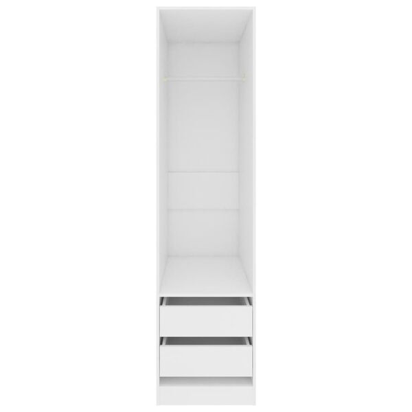 vidaXL Ντουλάπα με Συρτάρια Λευκή 50 x 50 x 200 εκ. από Επεξ. Ξύλο