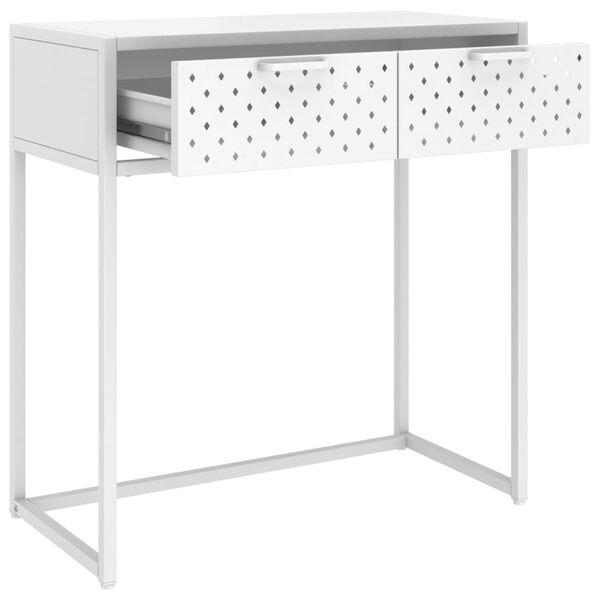 vidaXL Τραπέζι Κονσόλα Λευκό 75 x 35 x 75 εκ. από Ατσάλι