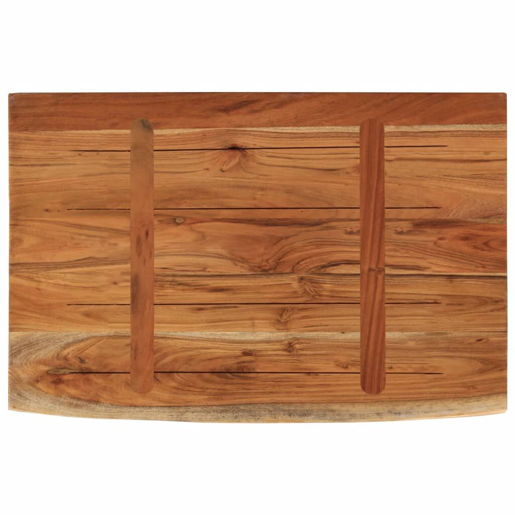 vidaXL Ράφι Επιτοίχιο Ορθ. Live Edge 70x40x2,5 εκ. Μασίφ Ξύλο Ακακίας