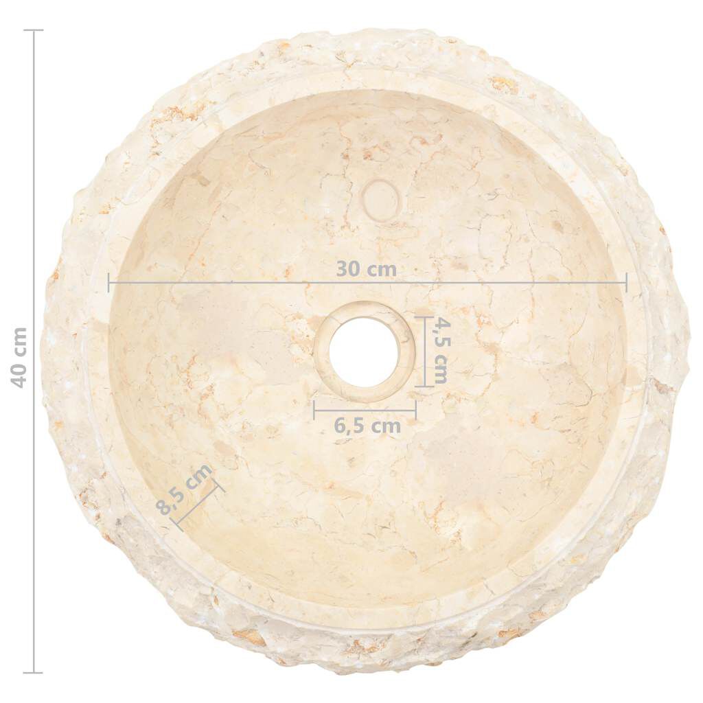 vidaXL Νιπτήρας Κρεμ 40 x 12 εκ. Μαρμάρινος