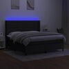 vidaXL &Kappa;&rho;&epsilon;&beta;ά&tau;&iota; Boxspring &mu;&epsilon; &Sigma;&tau;&rho;ώ&mu;&alpha; & LED &Mu;&alpha;ύ&rho;&omicron; 160x200 &epsilon;&kappa;. &Upsilon;&phi;&alpha;&sigma;&mu;ά&tau;&iota;&nu;&omicron;