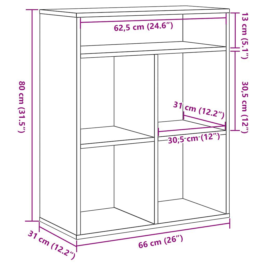 vidaXL Βιβλιοθήκη Χρώμα Sonoma Δρυς 66x31x112 εκ. Επεξεργασμένο Ξύλο