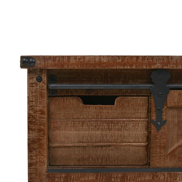 vidaXL Τραπέζι Κονσόλα Καφέ 131 x 35,5 x 75 εκ. από Μασίφ Ξύλο Ελάτης