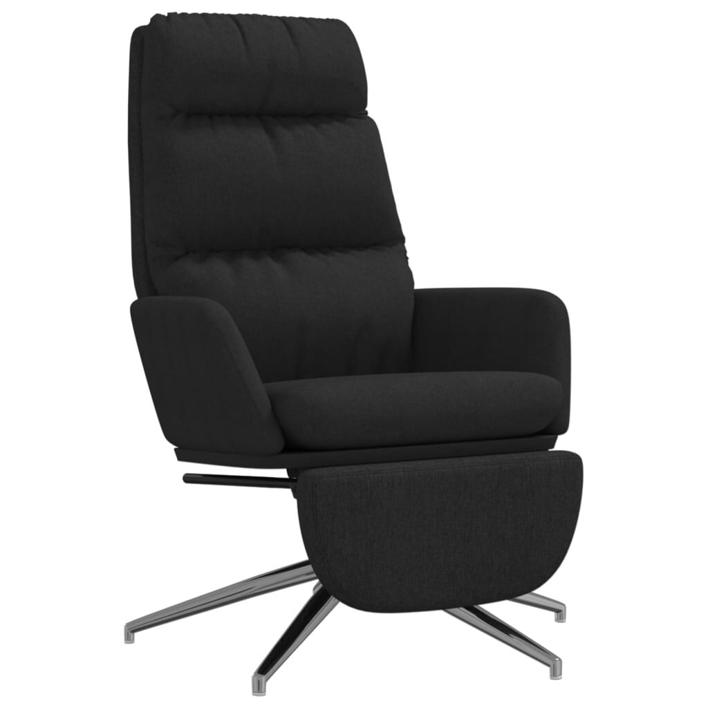 vidaXL Πολυθρόνα Relax Μαύρη Υφασμάτινη με Υποπόδιο