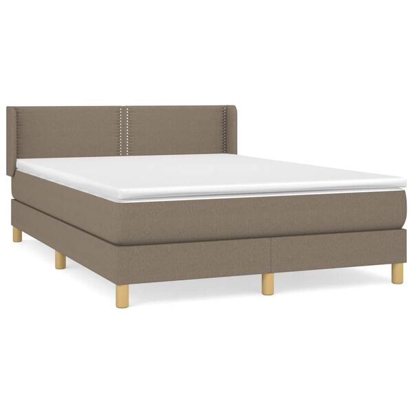 vidaXL &Kappa;&rho;&epsilon;&beta;ά&tau;&iota; Boxspring &mu;&epsilon; &Sigma;&tau;&rho;ώ&mu;&alpha; Taupe 140x190 &epsilon;&kappa;. &Upsilon;&phi;&alpha;&sigma;&mu;ά&tau;&iota;&nu;&omicron;