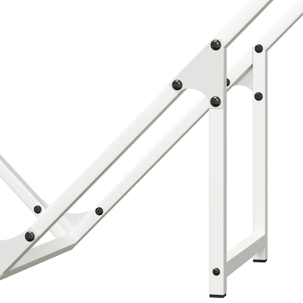 vidaXL Ράφι για καυσόξυλα Λευκό 80x25x80 εκ. Ατσάλι ψυχρής έλασης