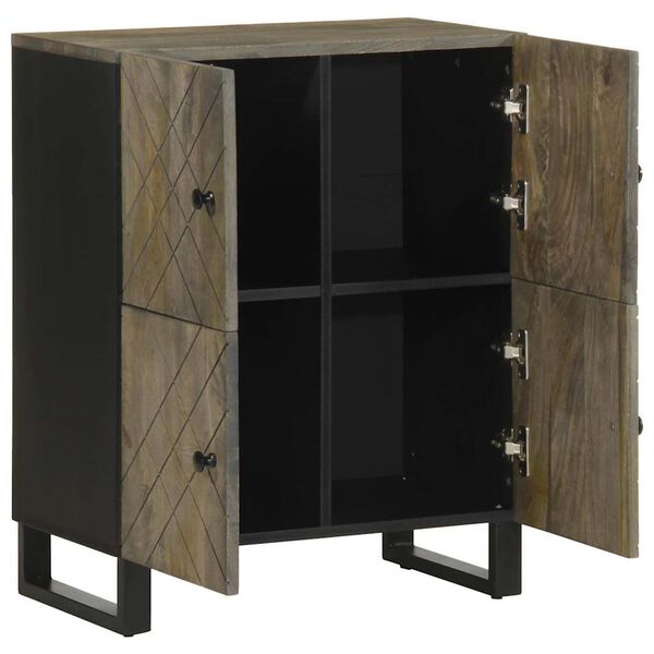 vidaXL Μπουφές Μαύρο 60x33x75 cm Μασίφ Ξύλο Μάνγκο