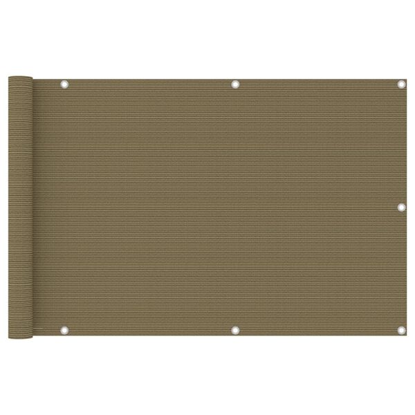 vidaXL Διαχωριστικό Βεράντας Taupe 90 x 600 εκ. από HDPE