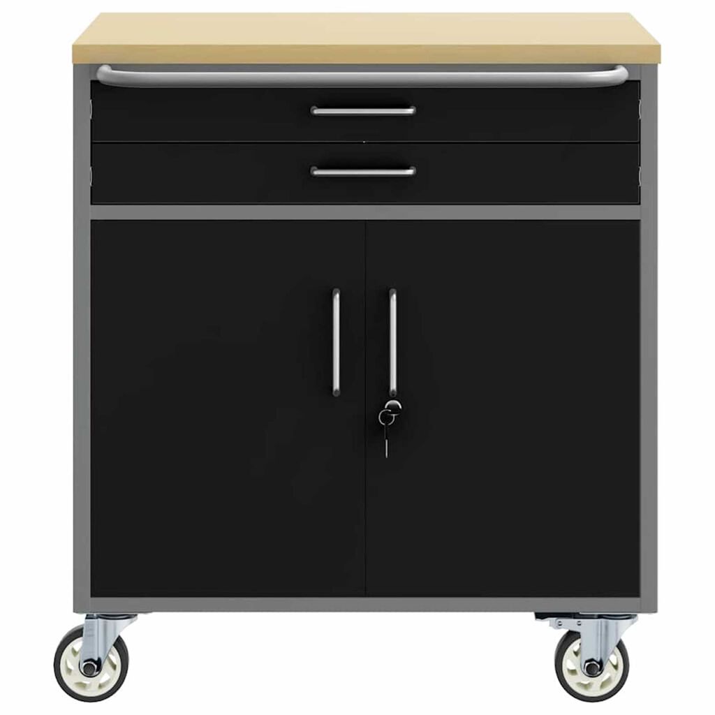 vidaXL Εργαστήριο με συρτάρι Μαύρο και γκρι 75 x 45 x 85 εκ.