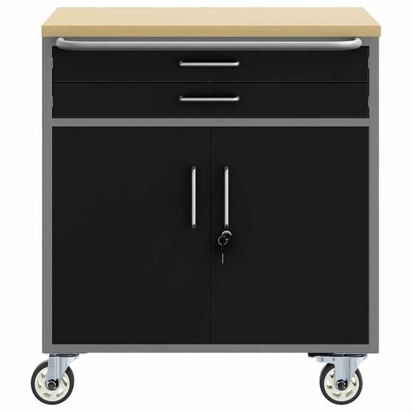 vidaXL Εργαστήριο με συρτάρι Μαύρο και γκρι 75 x 45 x 85 εκ.