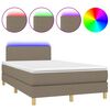 vidaXL &Kappa;&rho;&epsilon;&beta;ά&tau;&iota; Boxspring &mu;&epsilon; &Sigma;&tau;&rho;ώ&mu;&alpha; & LED Taupe 120x190 &epsilon;&kappa;. &Upsilon;&phi;&alpha;&sigma;&mu;ά&tau;&iota;&nu;&omicron;