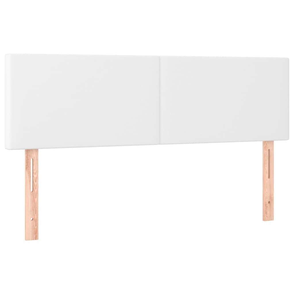 vidaXL Κρεβάτι Boxspring με Στρώμα Λευκό 140x200εκ.από Συνθετικό Δέρμα
