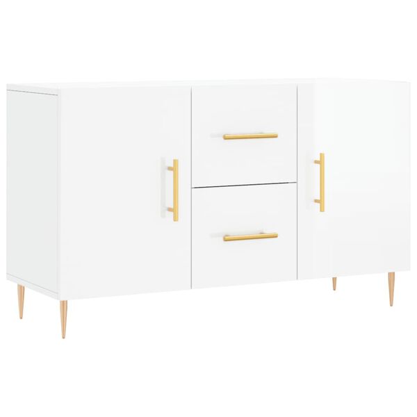 vidaXL Ντουλάπι Γυαλιστερό Λευκό 100 x 36 x60 εκ. Επεξεργασμένο Ξύλο