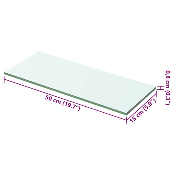 vidaXL Ράφια Πάνελ 2 τεμ. Διάφανα 50 x 15 εκ. Γυάλινα