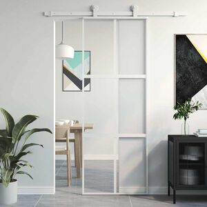 vidaXL &Sigma;&upsilon;&rho;ό&mu;&epsilon;&nu;&eta; &Pi;ό&rho;&tau;&alpha; &Lambda;&epsilon;&upsilon;&kappa;ή 76 x 205 &epsilon;&kappa;. &alpha;&pi;ό &Psi;&eta;&mu;έ&nu;&omicron; &Gamma;&upsilon;&alpha;&lambda;ί / &Alpha;&lambda;&omicron;&upsilon;&mu;ί&nu;&iota;&omicron;