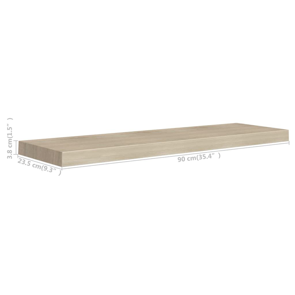 vidaXL Ράφι Τοίχου Χρώμα Δρυός 90x23,5x3,8 εκ. MDF