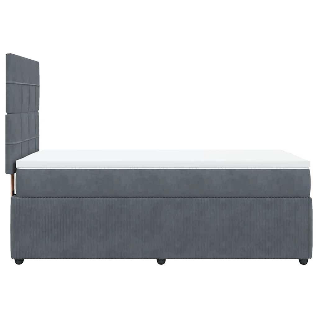vidaXL Κρεβάτι Boxspring με Στρώμα Σκούρο Γκρι 80x200 εκ. Βελούδινο