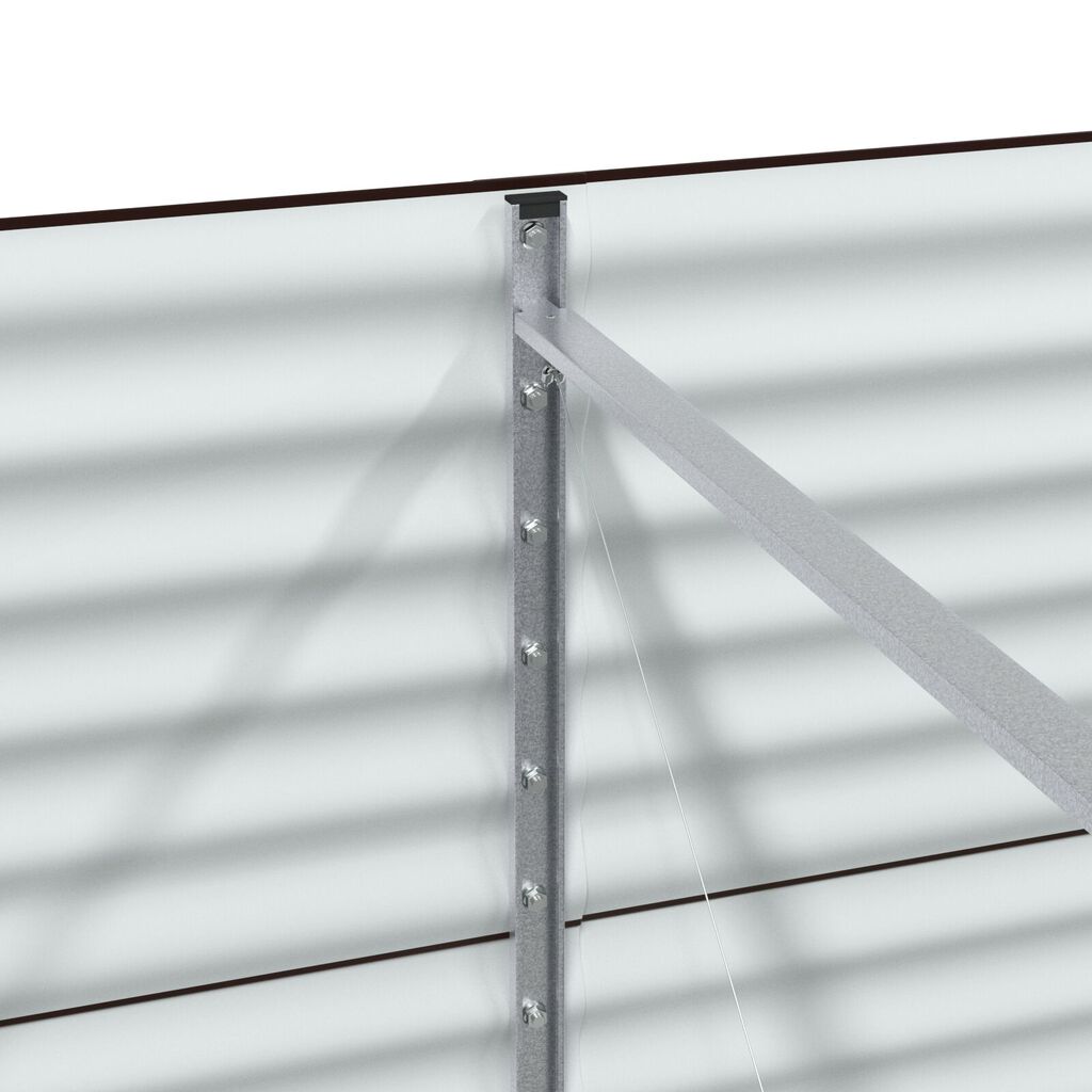 vidaXL Ψηλή Κρεβατοκάμαρα Κήπου Καφέ 240x80x81 εκ από Γαλβανισμένο Χάλυβα