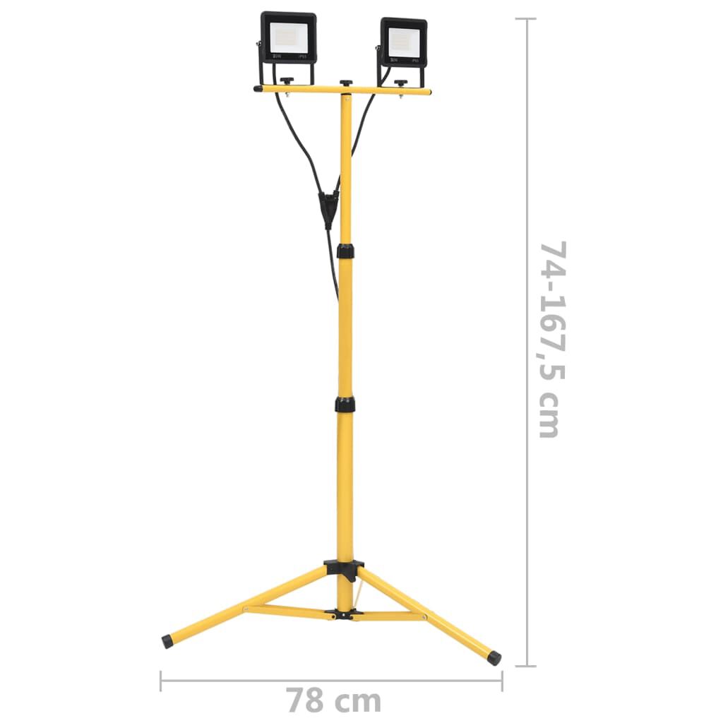 vidaXL Προβολέας LED με Τρίποδο Θερμό Λευκό 2 x 20 W