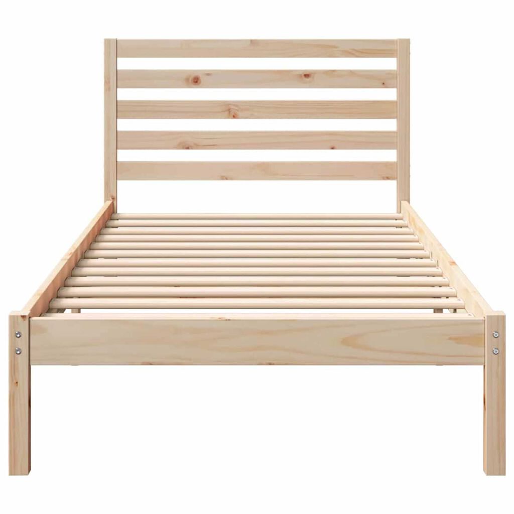 vidaXL Σκελετός Κρεβατιού Καφέ 100 x 200 cm Μασίφ ξύλο πεύκου