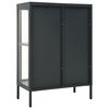 vidaXL Μπουφές Ανθρακί 75 x 35 x 105 εκ. από Ατσάλι και Γυαλί
