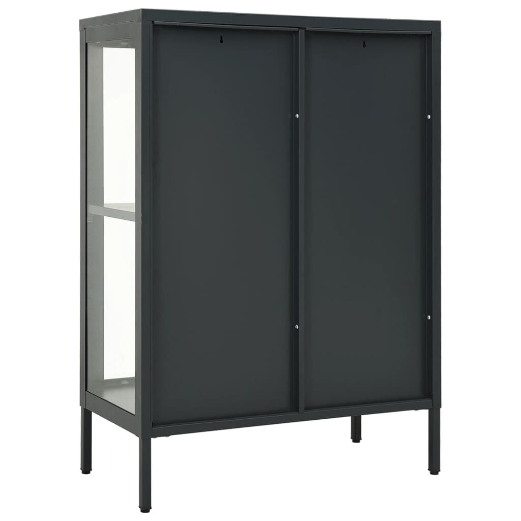 vidaXL Μπουφές Ανθρακί 75 x 35 x 105 εκ. από Ατσάλι και Γυαλί
