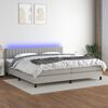 vidaXL &Kappa;&rho;&epsilon;&beta;ά&tau;&iota; Boxspring &mu;&epsilon; &Sigma;&tau;&rho;ώ&mu;&alpha; & LED &Alpha;&nu;.&Gamma;&kappa;&rho;&iota; 200x200&epsilon;&kappa;. &Upsilon;&phi;&alpha;&sigma;&mu;ά&tau;&iota;&nu;&omicron;