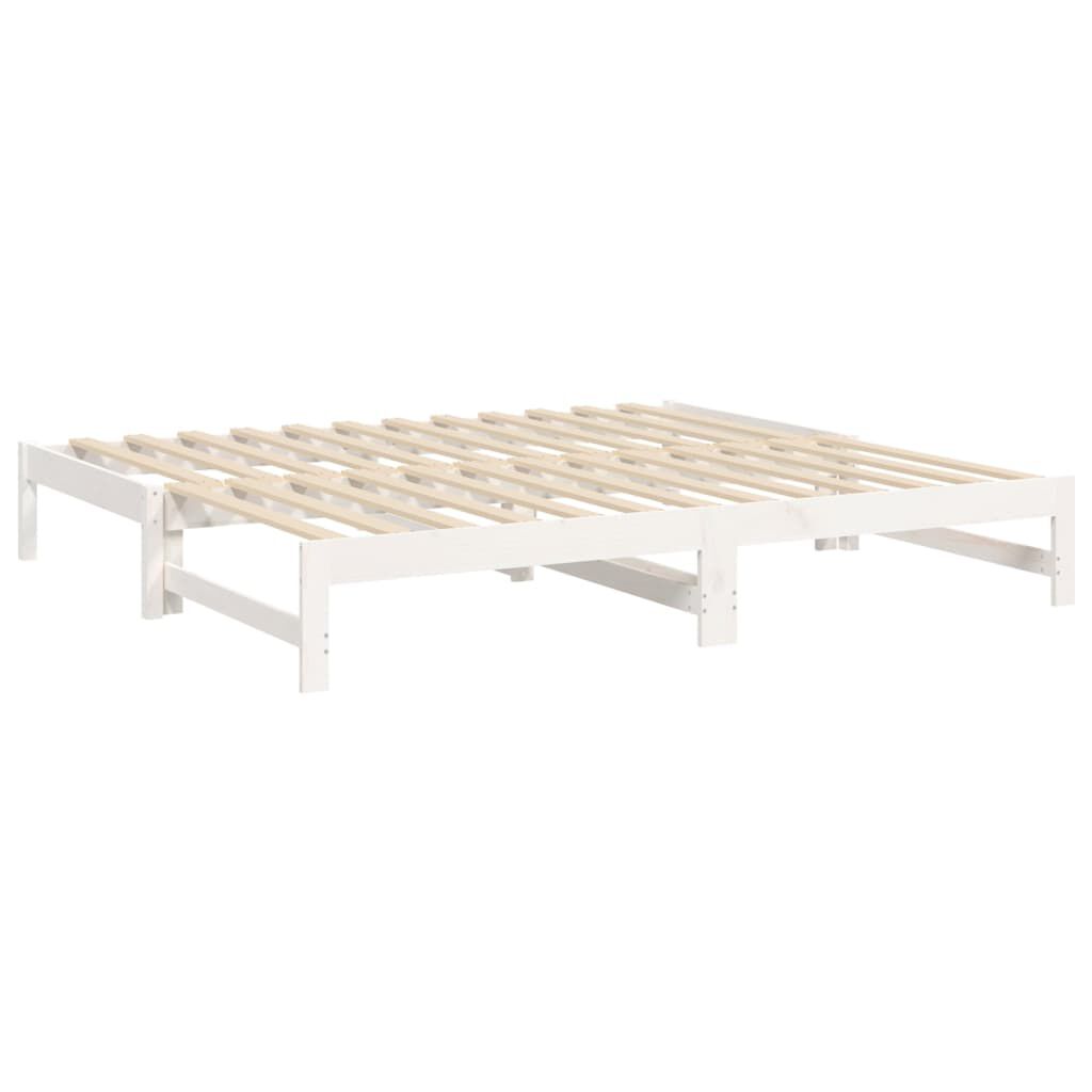 vidaXL Καναπές Κρεβάτι Συρόμενος Λευκός 2x(90x190) εκ. από Μασίφ Πεύκο