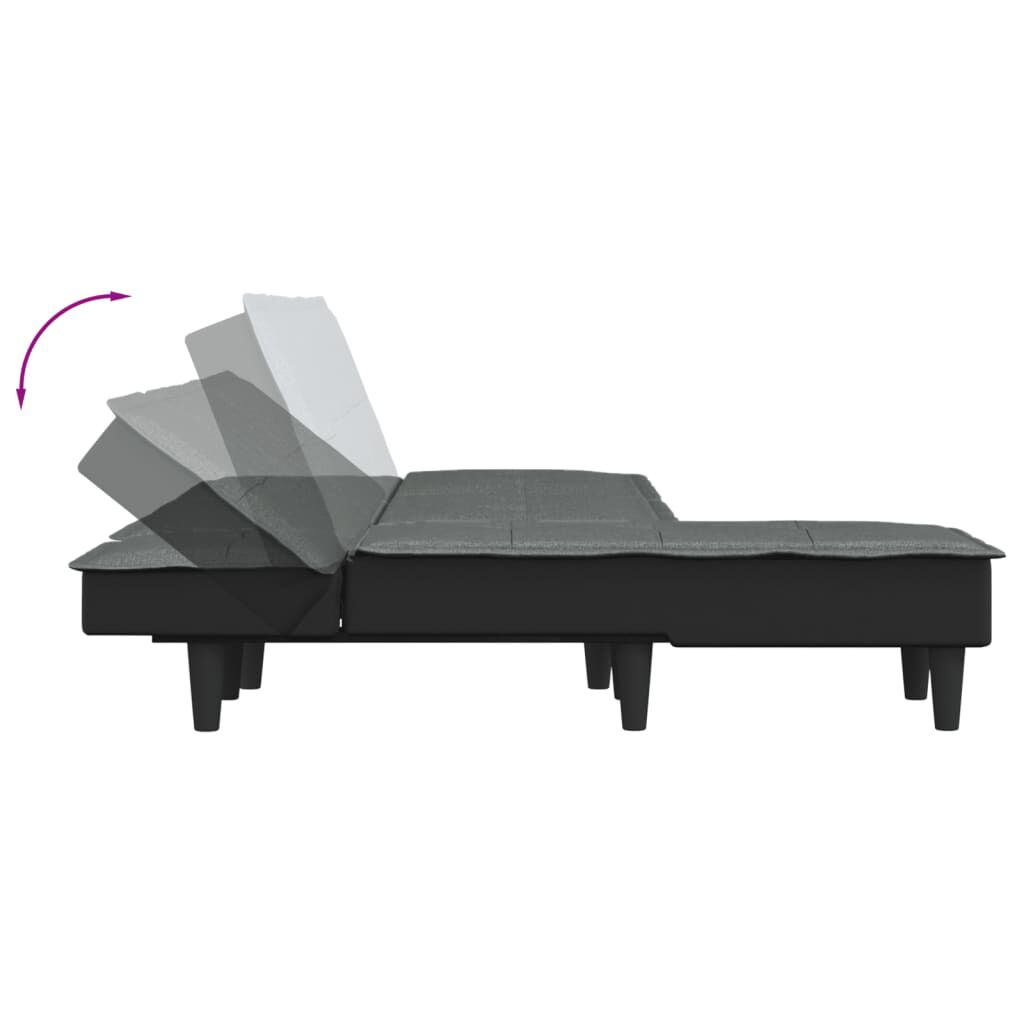 vidaXL Καναπές Κρεβάτι Γωνιακός Σκούρο Γκρι 255x140x70 εκ. Υφασμάτινος