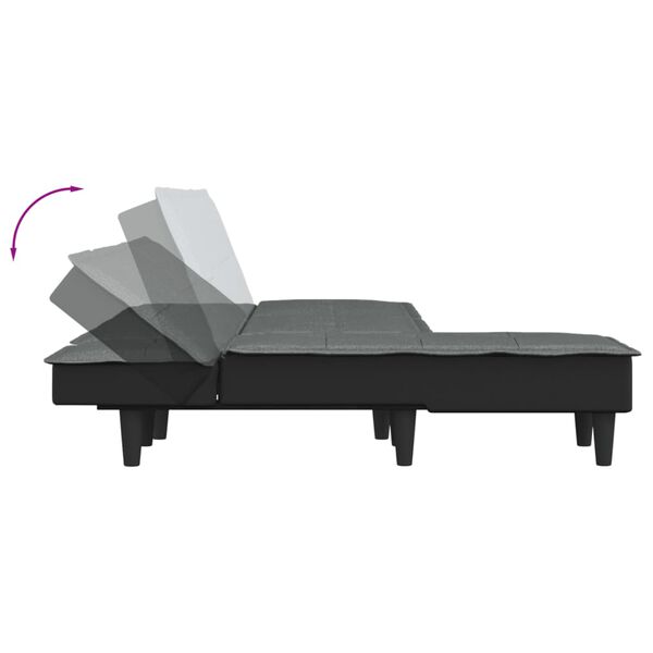 vidaXL Καναπές Κρεβάτι Γωνιακός Σκούρο Γκρι 255x140x70 εκ. Υφασμάτινος