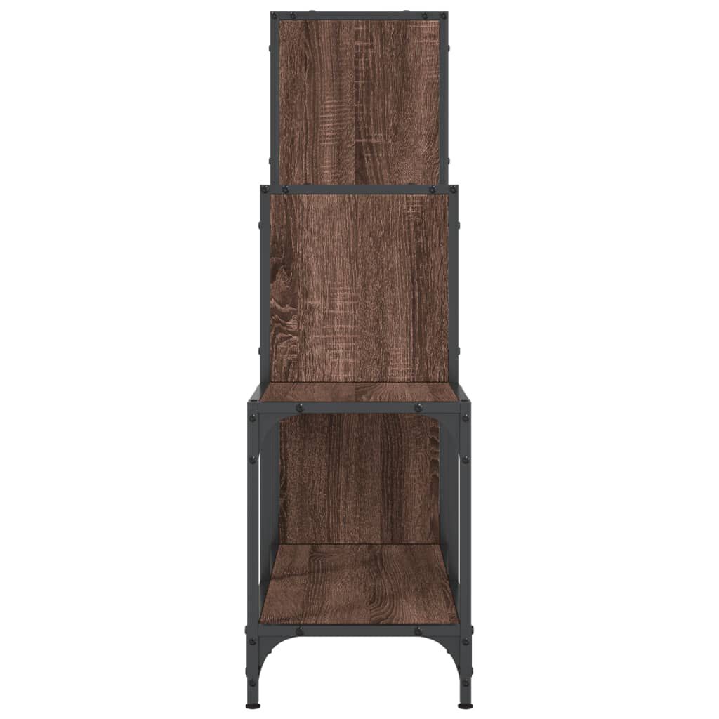 vidaXL Βιβλιοθήκη Καφέ Δρυς 92x30x102 εκ. Επεξεργ. Ξύλο & Μέταλλο