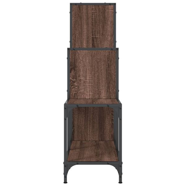 vidaXL Βιβλιοθήκη Καφέ Δρυς 92x30x102 εκ. Επεξεργ. Ξύλο & Μέταλλο