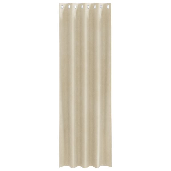 vidaXL Κουρτίνες με κουρτίνες 2 pcs Κρεμ 140 x 225 cm Βελούδο