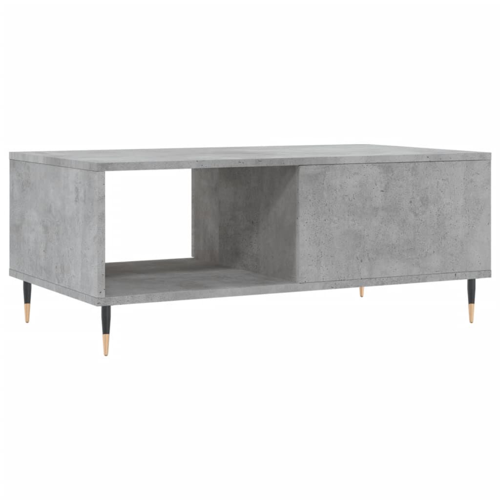 vidaXL Τραπεζάκι Σαλονιού Γκρι Σκυροδ. 90x50x36,5 εκ. Επεξεργ. Ξύλο