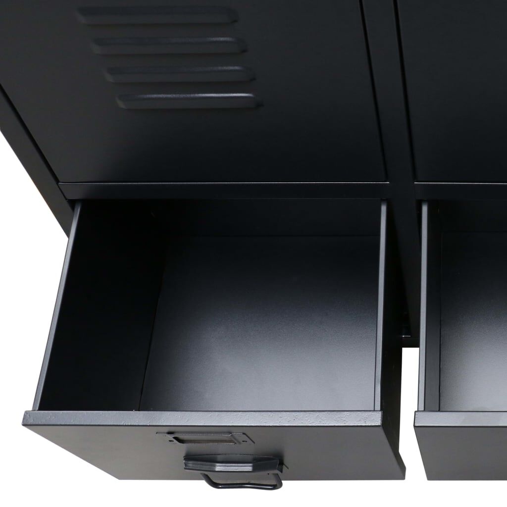 vidaXL Ντουλάπι με Βιομηχανικό Στιλ Μαύρο 67 x 35 x 107 εκ. Μεταλλικό