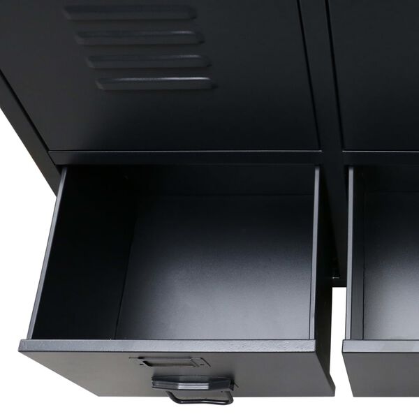 vidaXL Ντουλάπι με Βιομηχανικό Στιλ Μαύρο 67 x 35 x 107 εκ. Μεταλλικό