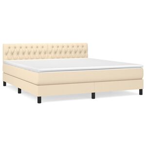 vidaXL &Kappa;&rho;&epsilon;&beta;ά&tau;&iota; Boxspring &mu;&epsilon; &Sigma;&tau;&rho;ώ&mu;&alpha; &Kappa;&rho;&epsilon;&mu; 180x200 &epsilon;&kappa;. &Upsilon;&phi;&alpha;&sigma;&mu;ά&tau;&iota;&nu;&omicron;