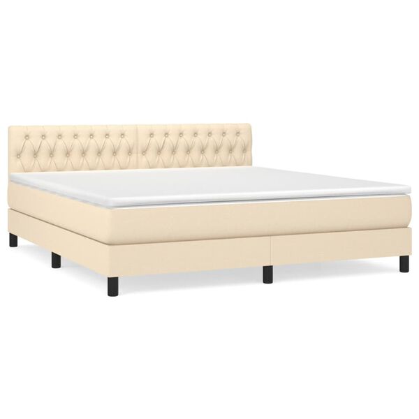 vidaXL &Kappa;&rho;&epsilon;&beta;ά&tau;&iota; Boxspring &mu;&epsilon; &Sigma;&tau;&rho;ώ&mu;&alpha; &Kappa;&rho;&epsilon;&mu; 180x200 &epsilon;&kappa;. &Upsilon;&phi;&alpha;&sigma;&mu;ά&tau;&iota;&nu;&omicron;