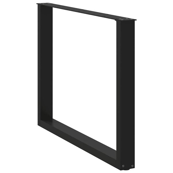 vidaXL Πόδια Τραπεζαρίας σε Σχήμα U 2 τεμ. Μαύρο 100x(72-73) εκ. Ατσάλι