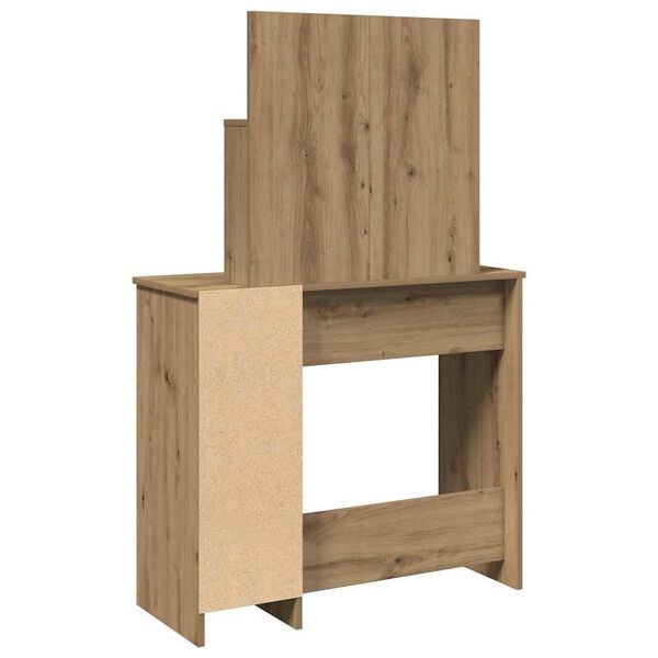 vidaXL Κομοδίνο με καθρέφτη Artisan Oak 86,5x35x136 cm