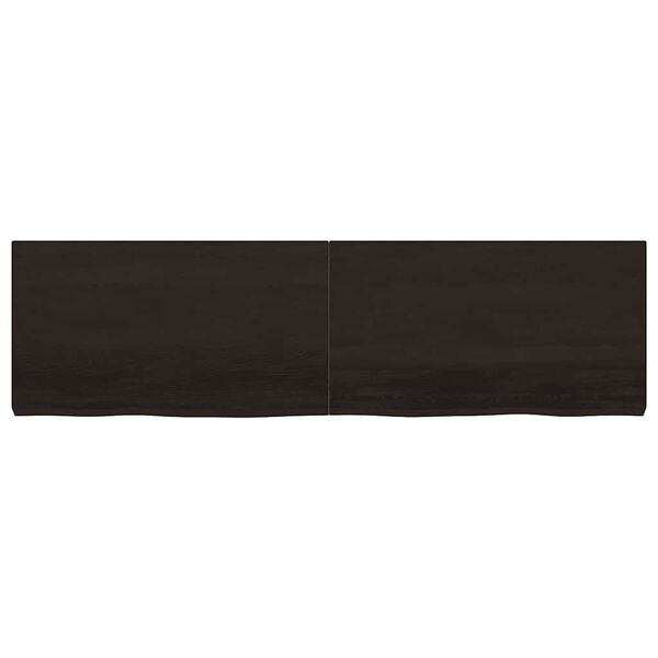 vidaXL Ράφι Τοίχου Σκούρο Καφέ 180x50x(2-6) εκ. Επεξ. Μασίφ Ξύλο Δρυός