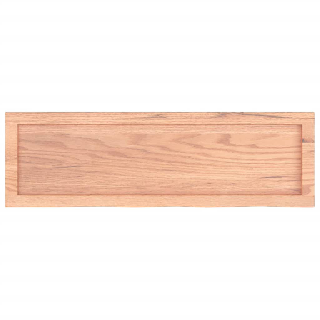 vidaXL Ράφι Τοίχου Ανοιχτό Καφέ 100x30x(2-6)εκ. Επεξ. Μασίφ Ξύλο Δρυός