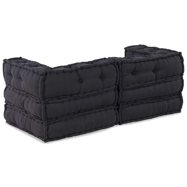 vidaXL Modular Pouffes - Σετ 2 σε Υφασμάτινη Ανθρακί